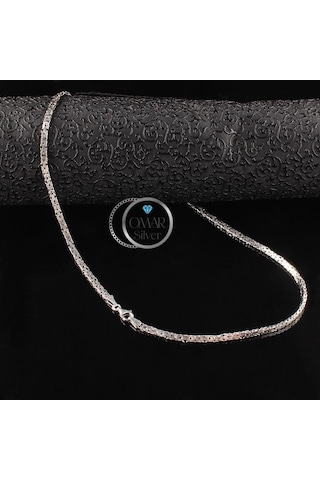 Omar Silver 925 Ayar El İşi Kral Kolye 3,65 Mm