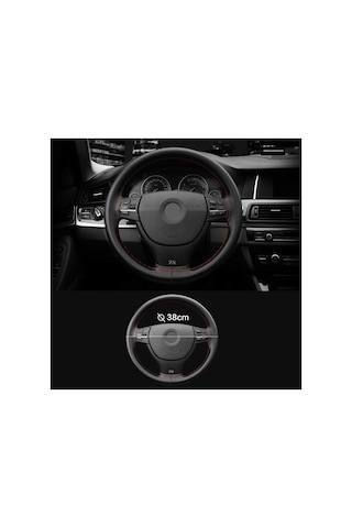 Peugeot 301 Siyah Kırmızı Deri Direksiyon Kılıfı