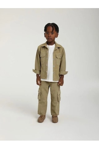 Erkek Çocuk Cepli Gömlek Ceket-15629 Yeşil