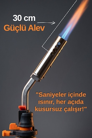 Shinsung Kıng Star Profesyonel Multifonksiyonel Otomatik Gaz Pürmüz Başlık Torch Tkt-305 Gri