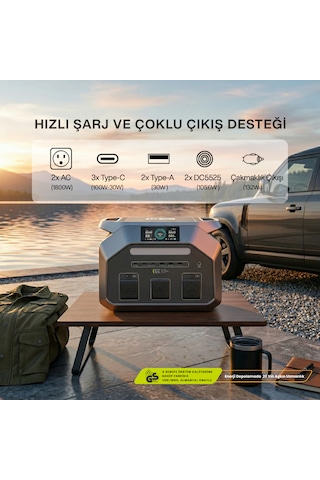 Initial Entropy Energy Lisanslı P1800 1024wh 3600w Max. Lifepo4 Taşınabilir Güç Kaynağı - Temel Paket