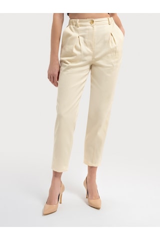 Slouchy Fit Kadın Pantolon Ekru