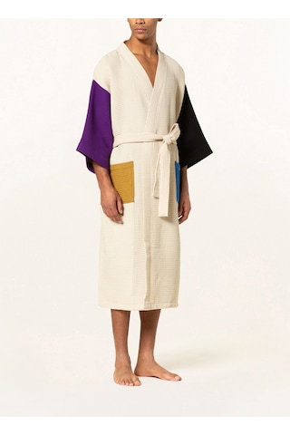 Hay Unisex Kimono Waffle 125 Cm Şal Yaka Çift Halkalı Kemerli Mor