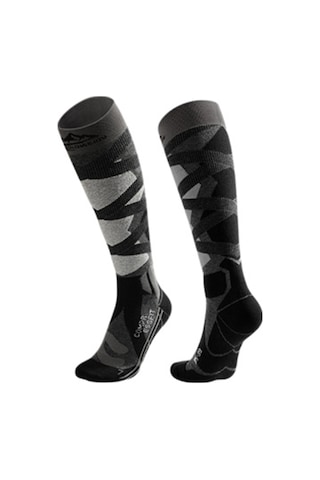 Butu Golovejoy Dwz05 1 Çift Spor Kompresyon Çorapları Kış Sıcak Yüksek Tüp Kayak Baldır Çorapları Siyah+gri Siyah - Gri