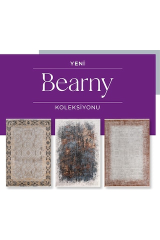 Royal Halı Bearny Td04a Gold Krem Viskon Akrilik Yumuşak Dokulu Modern Halı