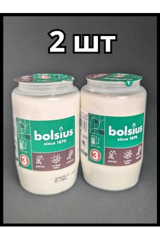 Bolsius Mezarlık İçin Sönmeyen Lamba Parafin Mum Seti 184059373 Beyaz