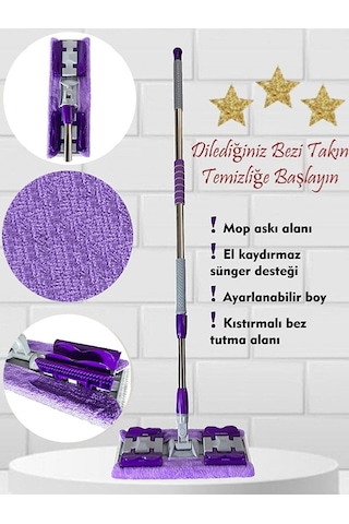 Sihirli Teleskopik Mop + 1 Adet Yedek Bez
