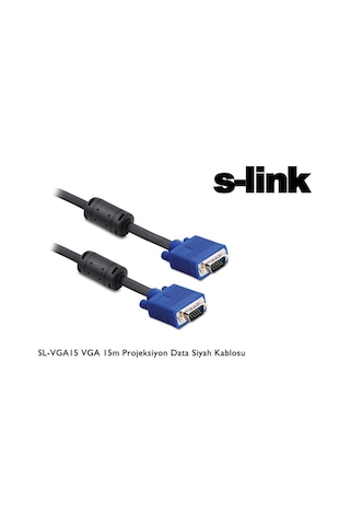 S-Link Sl-Vga15 Vga 15M Projeksiyon Data Siyah Kablosu