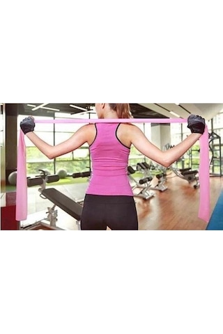 Remege Pembe Pilates Bandı Jimnastik Pilates Lastiği 120 x 12 CM Pembe