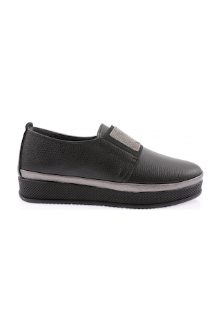 Dgn 303 Kadın Kalın Taban Silver Taş Bantlı Comfort Ayakkabı 303-2129-R1534 Siyah