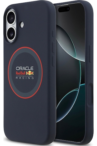 Apple Uyumlu iPhone 17 Kılıf Redbull Lisanslı M-safeli Kırmızı Halka Ve Logo Silikon Kapak Lacivert Lacivert