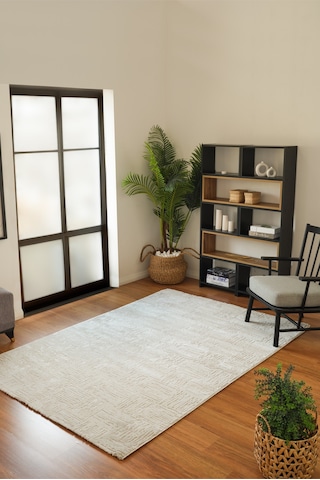 Kaşmir Halı 7/24 Buena Bella White 80x150 CM Salon Mutfak Halısı Yolluk Kilim