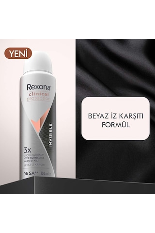 Rexona Kadın Clinical Protection Spray Deodorant Invisible 150 Ml