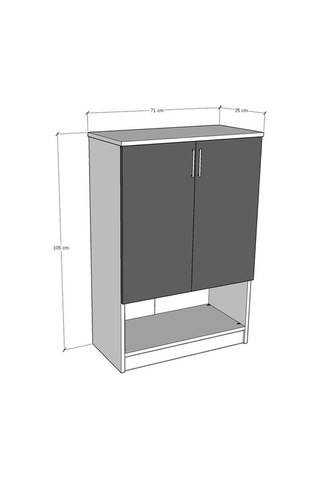 Asra Trend %100 Mdflam Kül Gri Ayakkabılık A-03 Çok Renkli