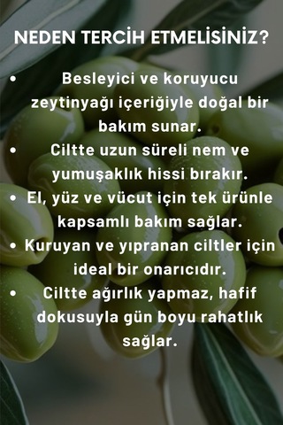 Naturix Zeytinyağlı Nemlendirici Krem 250 Ml El, Yüz & Vücut Losyonu Hassas Ciltler Için Besleyici