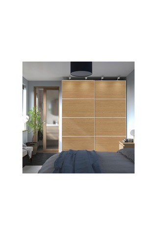 Ikea Mehamn Serisi, Sürgü Kapak, 100x236 Cm, Koyu Kahve-meşe Görünümlü