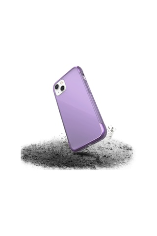Apple Uyumlu iPhone 13 Kılıf Raptic Air Serisi Airbag Tasarımlı Metal Köşelikli Şeffaf Kapak Mor