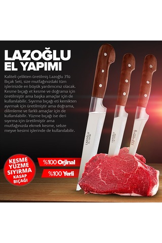 Lazoğlu Sürmene Trabzon 6'lı Kurban Bıçak Seti 6'lı Set