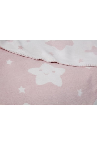 Dolce Bonita Home Pamuklu Bebek Battaniye Star Açık Pudra