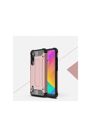 Noktaks - Xiaomi Uyumlu Xiaomi Mi 9 Lite - Kılıf Çift Katman Zırh Tank Crash Military Kapak - Kırmızı