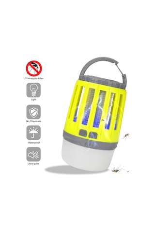 Lemestar Sarı Usb Şarjlı 3 Seviye Led Kamp Işığı Ve Elektrik Şoku İç-outdoor İpucu Sinek Öldürücü 18650 1200mah Pil