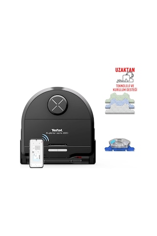 Tefal RG9475 X-Plorer Serisi 220 Mop Özellikli Akıllı Robot Süpürge Siyah