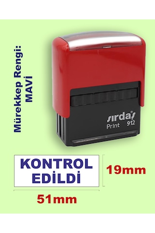 Kontrol Edildi Kaşesi, 912 51mm 19mm Mavi Keçeli Otomatik Kaşe Kontrol Edildi Kaşesi, 912 51mm 19mm Mavi Keçeli Otomatik Kaşe