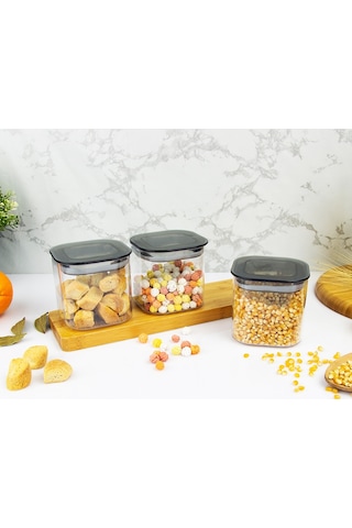 12 Adet 0.5 Lt İstiflenebilir Kristal Vakumlu Erzak Kabı 0.5 Lt Vakumlu Saklama Kabı Çok Renkli