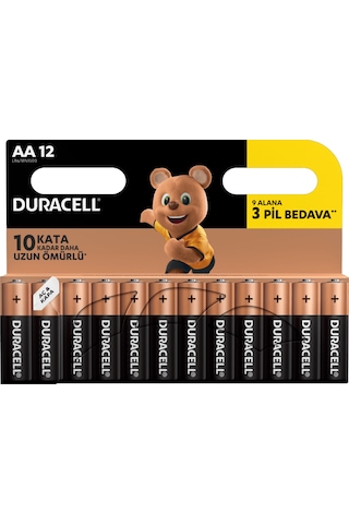Duracell LR6/MN1500 Alkalin AA Kalem Pil 12'li