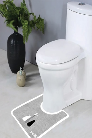 Klozet Önü Paspası, Banyo Paspası Klozet Önü, 50x60 Cm Gri