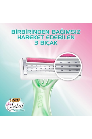 Lexroo Miss Soleil Sensitive Kadın Tıraş Bıçağı 3'lü Blister, Oynar Başlık