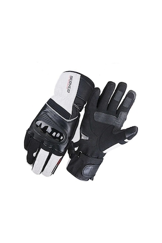 Motoanl Scoyco 500D Oxford Kumaş Korumalı Eldiven Beyaz - Siyah