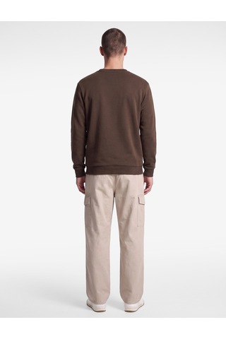 Koton Bisiklet Yaka Pamuklu Uzun Kollu Baskılı Sweatshirt Kahverengi 7wam70049mk Kahve