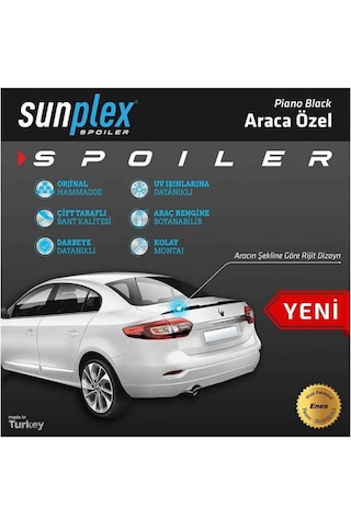 Renault Fluence Spoiler Bagaj Üstü Sunplex Piano Black 2009 Sonr