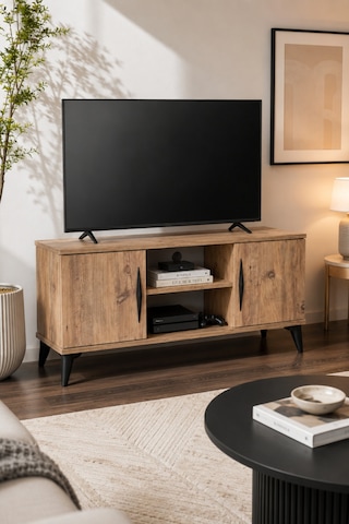 Vermo Tv Sehpası Tv Ünitesi Televizyon Sehpası Çam 110 Cm Kahverengi