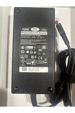 19.5 Volt 9.23 Amper 5.5 Mm 1.7 Mm Acer Uyumlu Notebook Adaptör 180 Watt Acer Uyumlu Adaptör