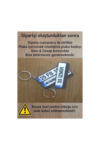 Kişiye Özel Isimli Plaka Anahtarlık Renkli