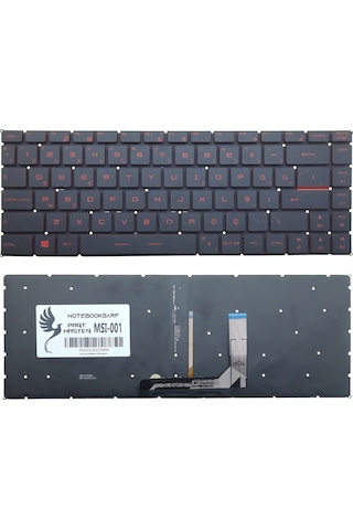 MSI Uyumlu Gf63 Thin 8sc-252xtr Notebook Klavye Işıklı -kırmızı-