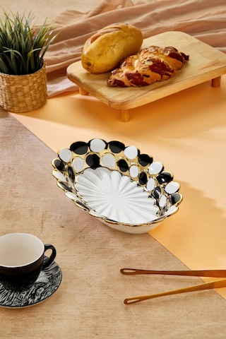 Cooker 30 Cm Porselen Oval Sunumluk Dekoratif Kase Ckr3840