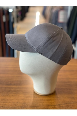 Hamze Düz Basic Pamuklu Unisex Cap Şapka Gri