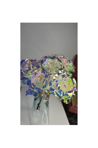 Kristal Gül Yapay Çiçek Plastik Solmayan Gül 25cm 1 Adet Sevgiliye Hediye Anneler Günü Doğum Günü Bej - 675626272 Bej