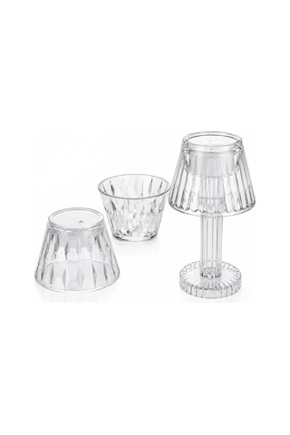 24 Adet Kristal Damlalı Mumluk - Masa Lamba Abajur Mini Pilli 5468 Çok Renkli