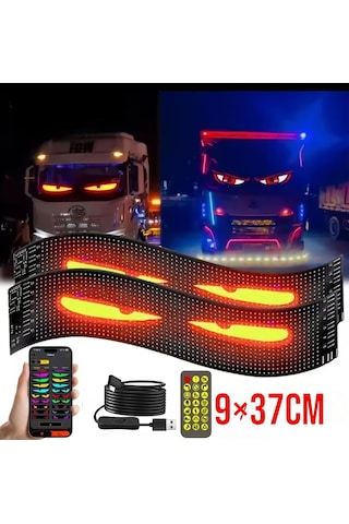 Matrix Şeytan Göz Kayar Led Panel Tabela Uzaktan Kumandalı Telefon Üzerinden Tasaralama 37cm