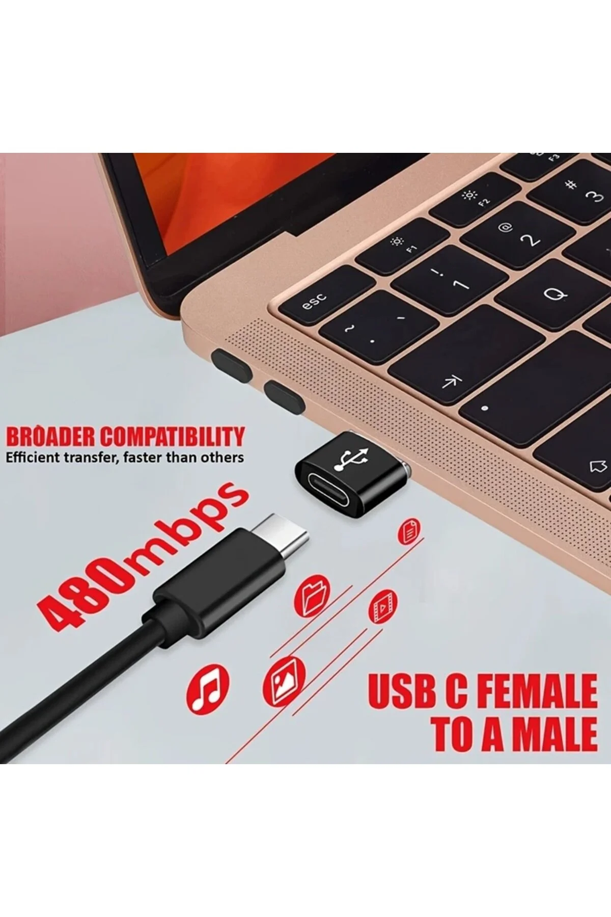 3 Adet Yeni Nesil Başlık Aparatı Apple Uyumlu  Android Üniversal Çevirici Type-c To Usb Dönüştürücü Otg