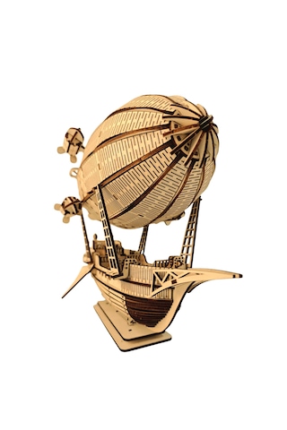 Zeppelin Ahşap Maket Seti Dıy 3d Puzzle Steampunk Hava Gemisi Koleksiyoner Modeli 316 Parça