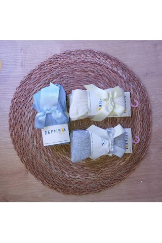 3 Adet Pamuklu Kurdele Detaylı Desenli Çocuk Ve Bebek Külotlu Çorap-868 ÇoK Renkli