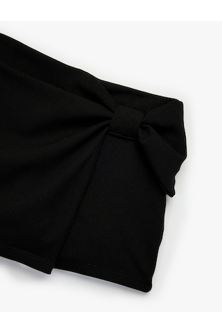Koton Fiyonk Detaylı Beli Lastikli Basic Şort Etek Siyah 6wkg40024ak SiYAH