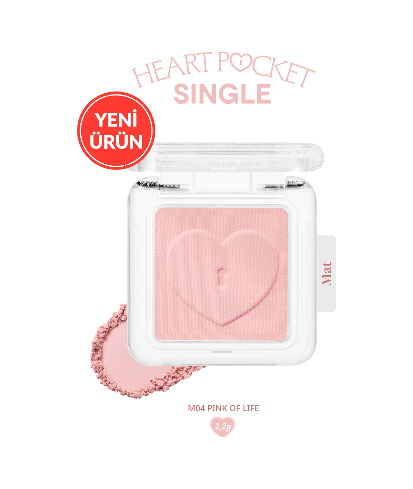 Peripera Heart Pocket Single M04 Pink Of Life M04 Pink Of Life