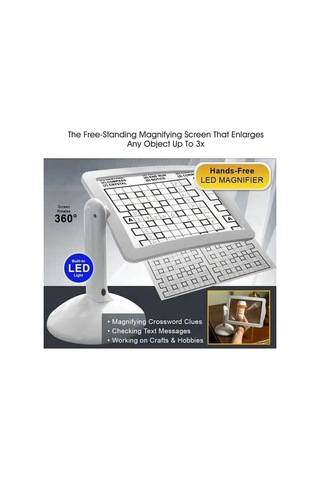 Xindoker Büyük Led Büyüteçli Okuma Lambası - 3x Yakınlaştırma, 360 Dönebilir, Göz Sağlığı İçin 111 Karakter Beyaz