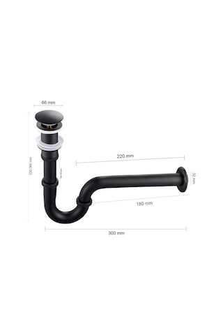Fause Pop-up Basmalı Paslanmaz Çelik Metal Lavabo Sifonu Siyah Ksf101-b Mat Siyah